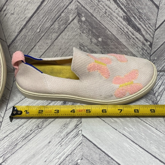 ROTHY’S THE KIDS LOAFERS GIRLS BLUSH PINK BUTTERFLIES SLIP SIZE 4 - Picture 9 of 9